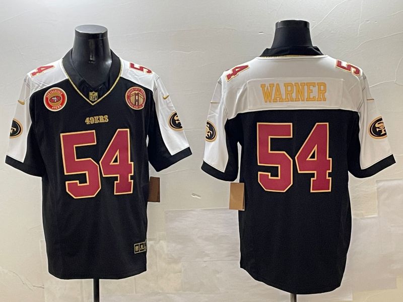 Men San Francisco 49ers #54 Warner Black Gold Thanksgiving three generations 2025 Nike Limited NFL Jersey style 4